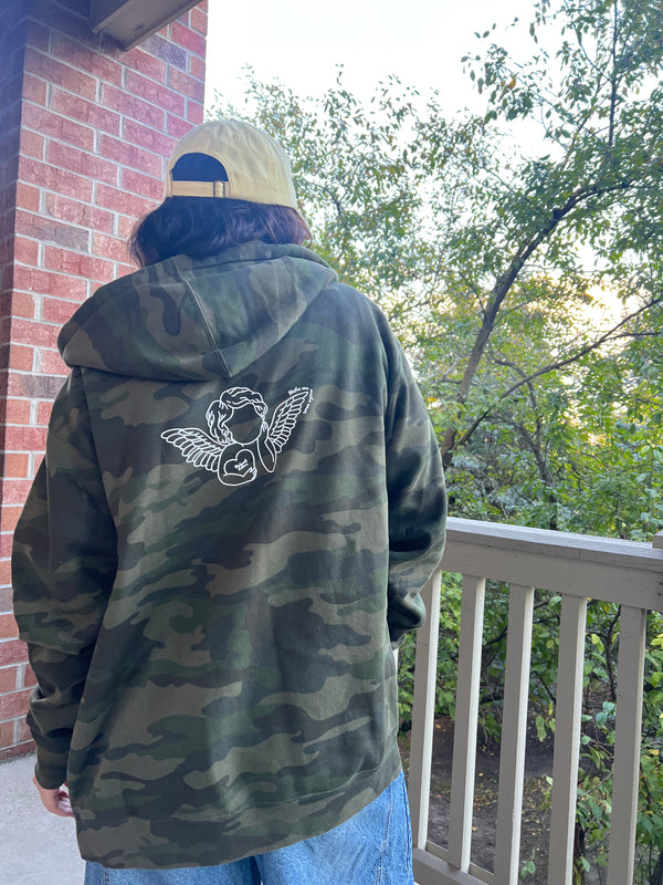 Camo angel zip up