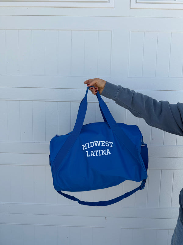Retro gym duffel bag with logo