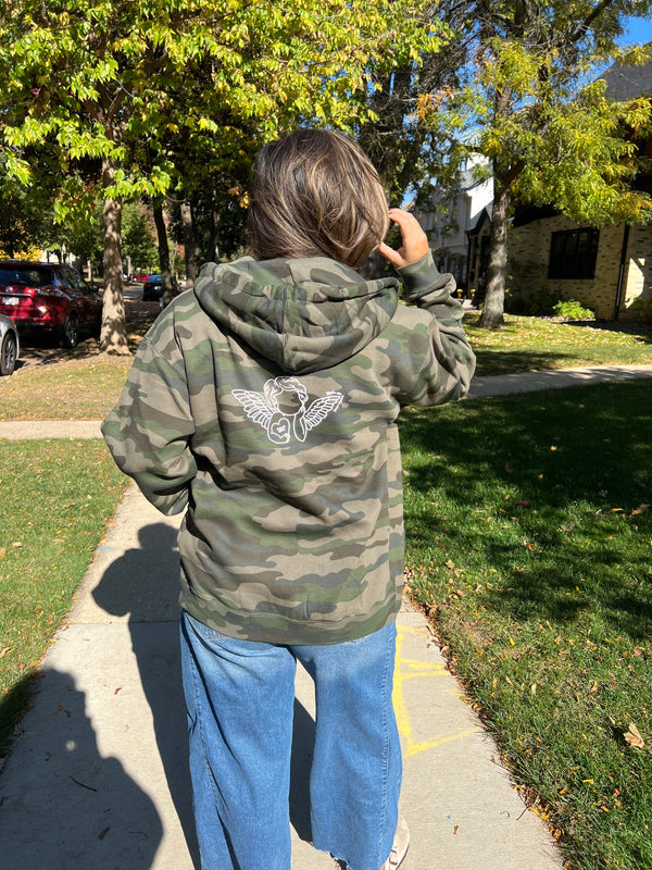 Camo angel zip up