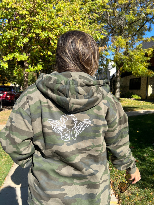 Camo angel zip up