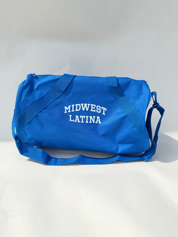 Retro gym duffel bag with logo