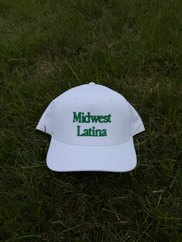 White cap with green logo