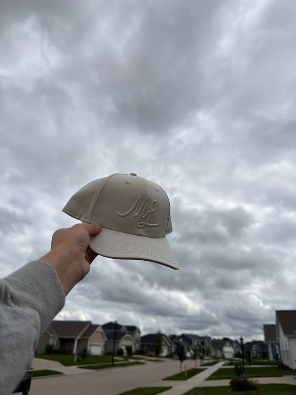 ML brand stamp cotton cap