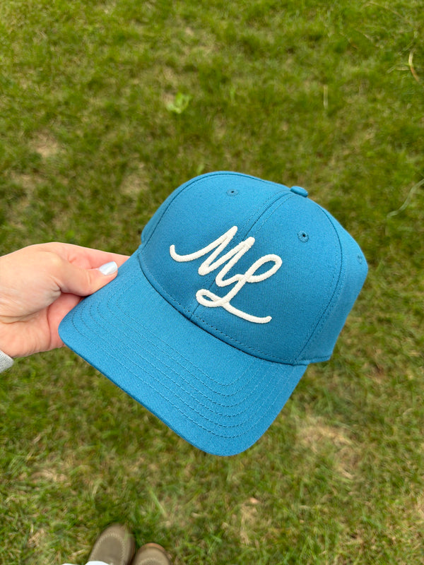 ML brand stamp cotton cap