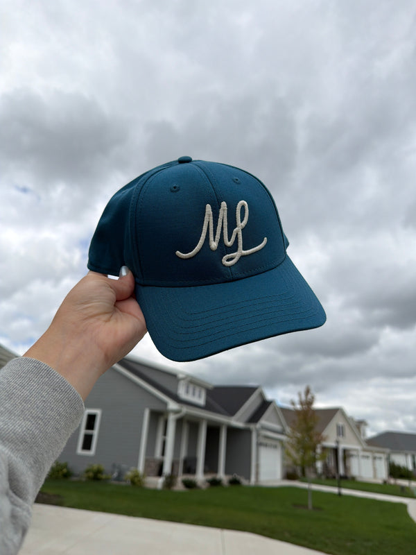 ML brand stamp cotton cap