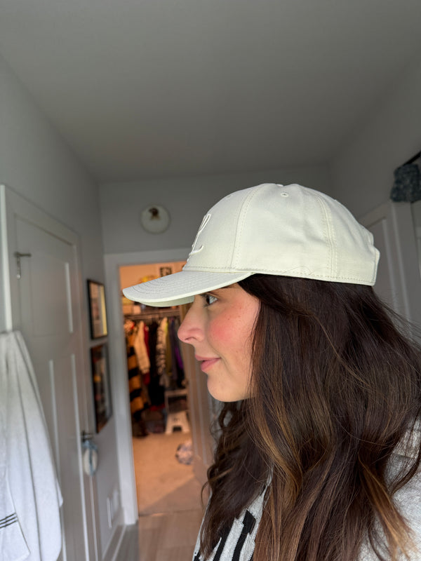 ML brand stamp cotton cap